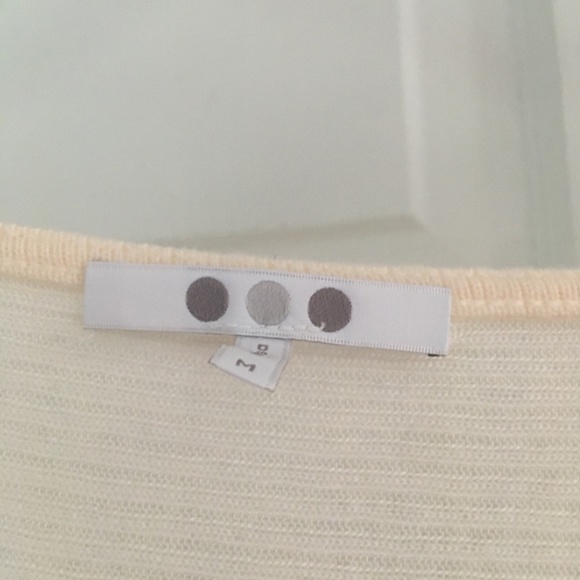 Three Dots Faux Wrap Surplice Medium Lightweight Cream Sweater - Picture 2 of 4